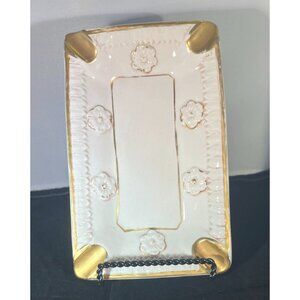 Vintage Italian Cigar Tray Trinket Dish With Gilded Accents